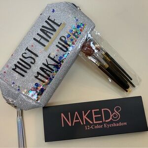 NAKED 12-Color Eyeshadow Palette with Silver Makeup Bag